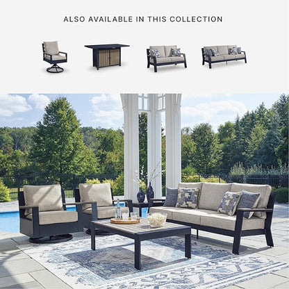 Signature Design by Ashley Mabry Shores Coastal MEGA-TUFF™ HDPE Weather Resistant Outdoor Adirondack Chair with Slat Back, Blue & Beige