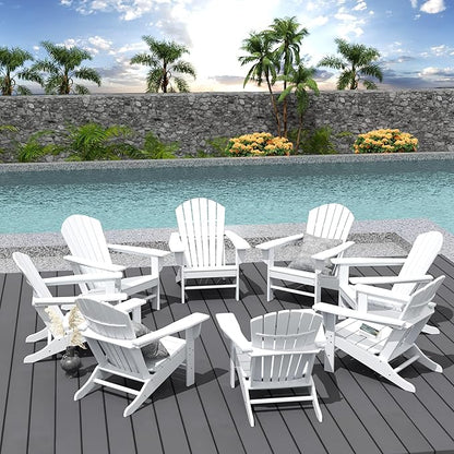WestinTrends Dylan Outdoor Adirondack Chair (Set of 8), White