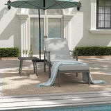 Outdoor Lounge Chair with Armrest, Patio Aluminum Chaise Lounge Set of 2, Adjustable Backrest with Rope Design - Photo 3