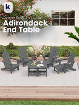 KINGYES Adirondack Outdoor Side Table, Gray - Photo 7