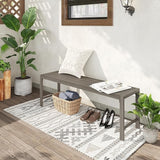 VICLLAX Outdoor Bench 51" Long Garden Bench Backless Porch Patio Bench Metal Park Bench, Grey - Photo 2
