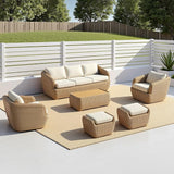 CHITA 6 Pieces Patio Wicker Furniture Set, Outdoor Rattan Bistro Set with Removable Thickened Cushions, Fully Assembled - Photo 1