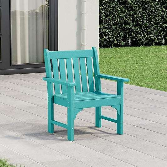 WestinTrends Malibu Outdoor Patio HDPE Adirondack Dining Arm Chair, Turquoise