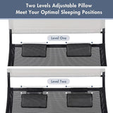 Double Chaise Lounge, Outdoor Bed Lounger with Sun Shade & Wheels - Photo 6