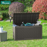 YITAHOME 100 Gallon Large Resin Deck Box Outdoor Storage Boxes for Patio Furniture, Outdoor Cushions - Photo 3