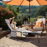Foldable Patio Lounge Chair with Arm Hole and Face Hole - Photo 2