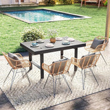 Solaste Aluminum Outdoor Dining Table, All-Weather Rectangle Metal High Patio Coffee Table for Balcony, Garden - Photo 2
