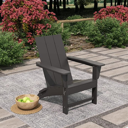 WestinTrends Ashore Modern Outdoor Folding Adirondack Chair, Gray