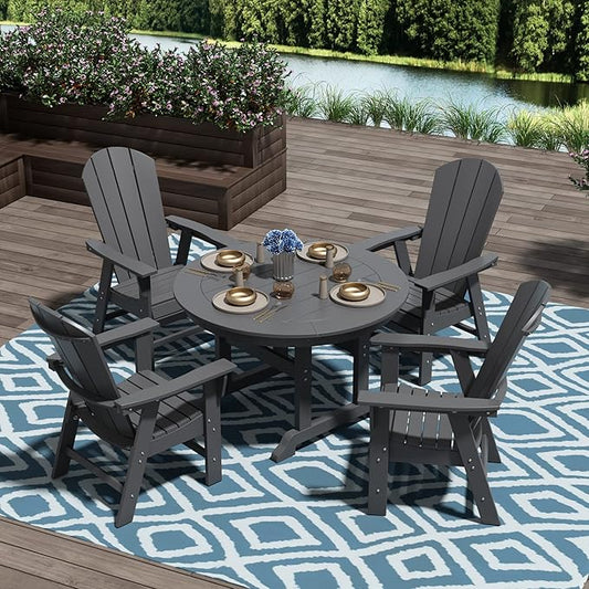 WO WESTIN OUTDOOR HDPE Laguna Adirondack Casual Patio Dining Chair,Gray