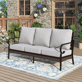 Patio Furniture Sofa, 3-Seat Patio Sofa Steel Frame Outdoor Sectional Couch with Deep Seating and 5.75” Cushions for - Photo 1