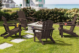 SERWALL Adirondack Chair with Cup Holders - Composite Adirondack Chairs Set of 8 HDPE Outdoor Chairs All Weather Use - Photo 9