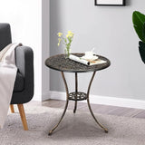 24-Inch Outdoor Patio Bistro Round CoffeeTable – Cast Aluminum Coffee & Dining Table With 2 Inch Umbrella Hole - Photo 7