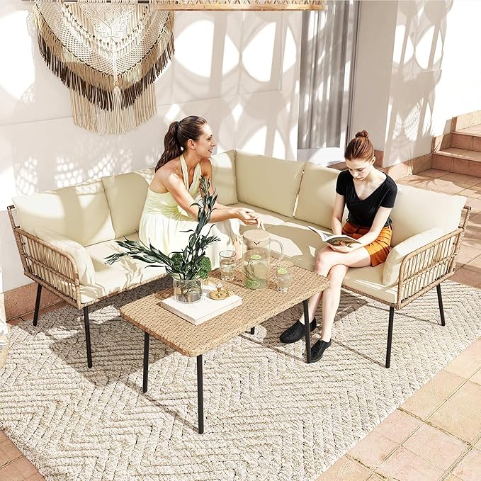 DWVO Patio Furniture Set, 4 Pieces Outdoor Patio Conversation Set - Photo 3