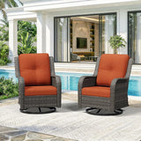 Swivel Rocker Patio Chairs Set of 2 - Outdoor Wicker Patio Furniture Set 2 Pieces with Thickened Olefin Cushions - Photo 9