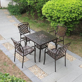 Outdoor Dining Chair Cast Aluminum Patio Chairs Set of 2 All-Weather Patio Dining Chair with Adjustable Feet for - Photo 2