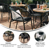 EMMA + OLIVER Set of 2 Modern Rattan Indoor/Outdoor Stack Chairs - Photo 4