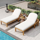 Merax Patio Chaise Lounge Chair Set of 2, Oversized Lounge Chair Outdoor with Adjustable 5 Positions - Photo 1