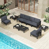 SERWALL HDPE Patio Furniture Set, 10 Pieces Outdoor Sectional Sofa Set - Photo 1