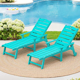 LUE BONA Outdoor Chaise Lounge Chairs Set of 2, HDPS Chaise Lounger, 5 Positions Adjustable Lounge Chairs - Photo 1