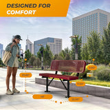Heavy-Duty Outdoor Metal Bench, Thermoplastic-Coated, Surface, Weatherproof, Commercial-Grade for Parks, Gardens, Patios - Photo 5