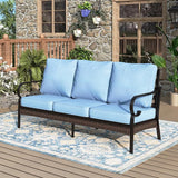 Patio Furniture Sofa, 3-Seat Patio Sofa Steel Frame Outdoor Sectional Couch with Deep Seating and 5.75” Cushions for - Photo 1