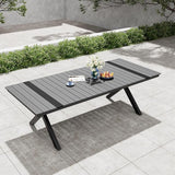 Pellebant 94" Outdoor Dining Table for 8-10, 8ft Aluminum Patio Table with Umbrella Hole - Photo 1