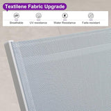 PURPLE LEAF Lounge Chair Outdoor Set 2 Pieces White Aluminum Chaise Lounge with Armrest and Wheels for Pool Deck Patio - Photo 5