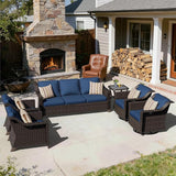 6 Pieces Patio Conversation Furniture Set - 1 Sofa, 2 Swivel Chairs, 2 Armchairs, 1 Side Table - Photo 6