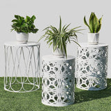 Y&M Set of 3 Stacking Coffee Table for Living Room, Round Metal Coffee Table, Indoor End Tables - Photo 1