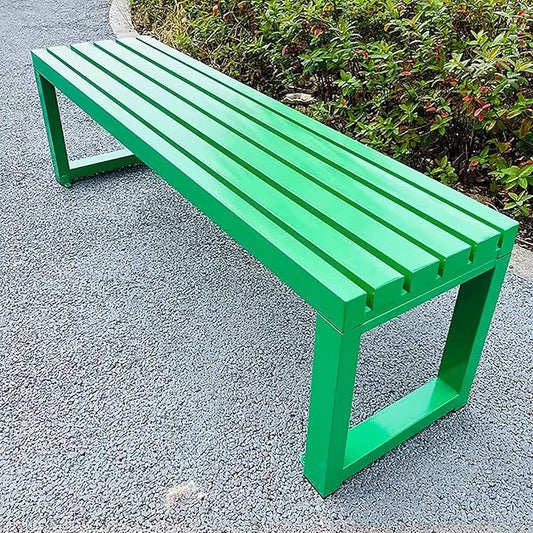 Outdoor Park Bench, Garden Patio Metal Bench 31in-79in, Weatherproof, Load Capacity 880lbs, for Park Yard Front Porch Path Yard Lawn Decor Deck Furniture(Green,200cm/79in)