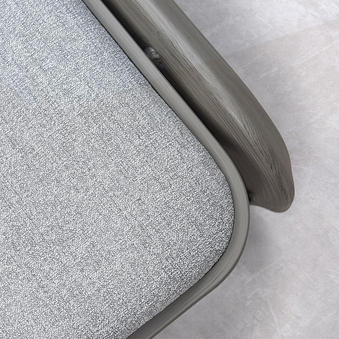 PURPLE LEAF Outdoor 3 Pieces Chaise Lounges Layout Lounges for Outside Slide-Out Side Table with Cushion Adjustable Backrest Grey
