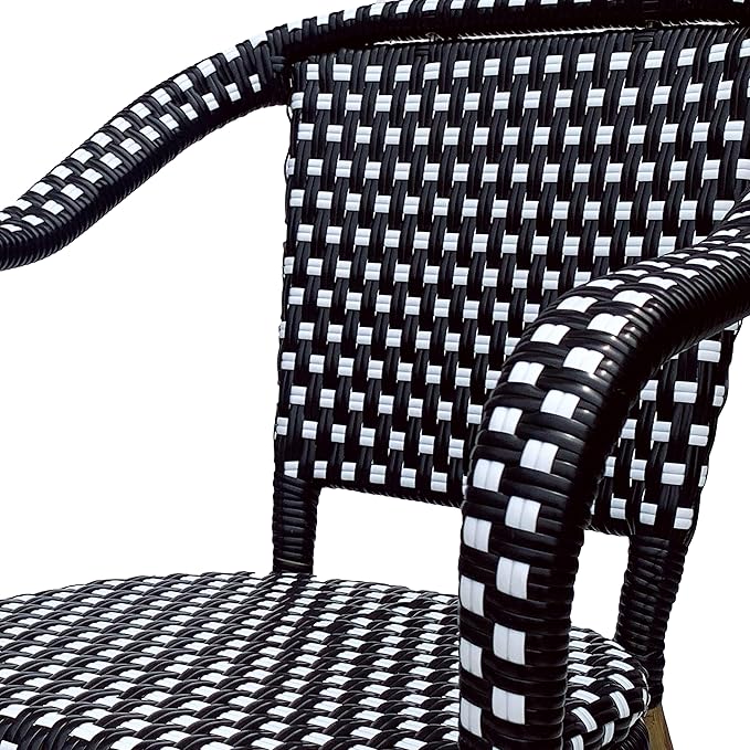 Christopher Knight Home Cecil Bistro Chairs, Black + White + Wood Print - Photo 9