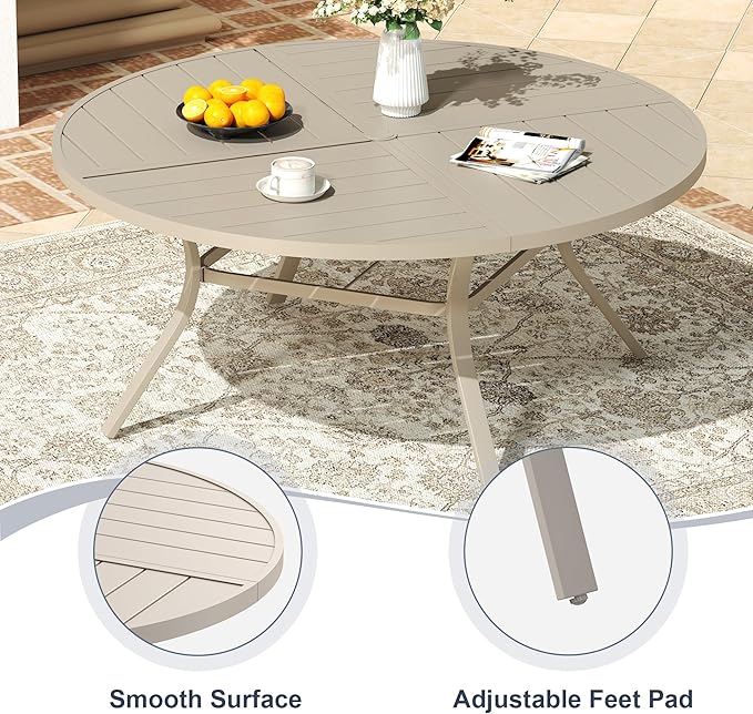 VICLLAX 60" Round Patio Dining Table for 8-10 - Photo 6