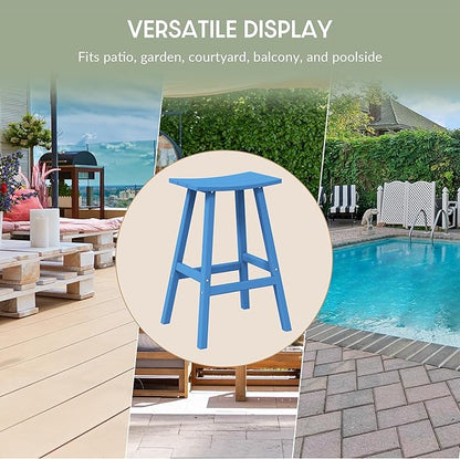 WestinTrends Malibu 2 Piece Set of 29 Height Outdoor/Patio Saddle bar stools, Dark Green