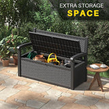 LHBcraft 70 Gallon Deck Bench with Storage, Outdoor Storage Box Bench Waterproof&Lockable - Photo 4