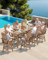 SERWALL 5-Piece Swivel Adirondack Bar Set, HDPE Swivel Bar Height Chairs Set of 4 with Bar Table - Photo 5