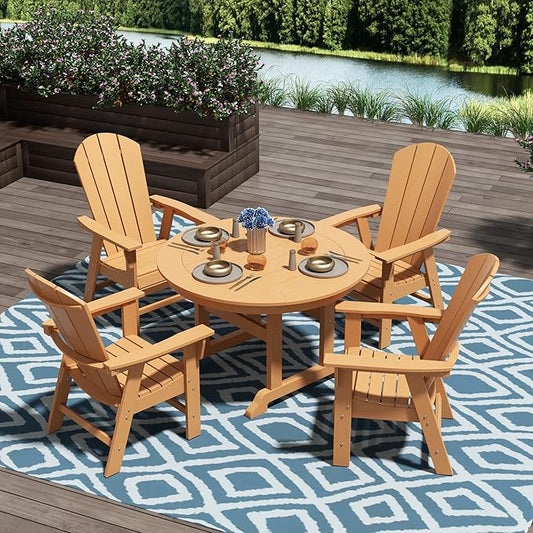 WO WESTIN OUTDOOR HDPE Laguna Adirondack Casual Patio Dining Chair,Teak