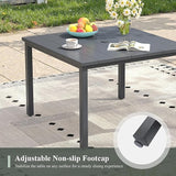 Outdoor Dining Table with Adjustable Umbrella Hole, 40.2" All-Weather Square Patio Dining Table for 4 - Photo 6