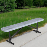 6 Feet Outdoor Steel Bench, Gray Heavy Duty Metal Park Bench for Outside, Weatherproof Dock Bench - Photo 1