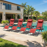 Homall Zero Gravity Chair Patio Folding Lawn Outdoor Lounge Gravity Camp Reclining Lounge Chair with Cup Holder Pillows - Photo 5