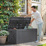 Greesum 120 Gallon Deck Box, Resin Outdoor Storage Container for Patio Furniture, Garden Tools, Pool Accessories - Photo 2