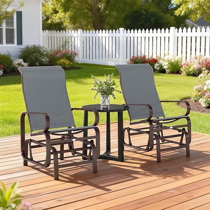 Outsunny Outdoor Glider Chair Set of 2 - Photo 8