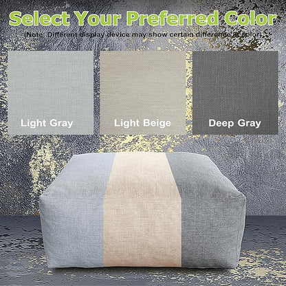 Patio Ottoman, Outdoor Coffee Table Bean Bag Chair, Daybed Sofa Comfy Couch, Modular Patio Sectional Sofa, Water-Resistant Olefin Fabric, High-Density Foam Filled, Comfy Lounge Seat, Dark Gray