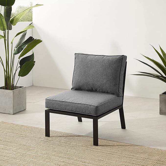 Crosley Furniture Clark Armless Outdoor Sectional Chair, Patio Chairs for Porch, Deck, Backyard, Balcony - Photo 5