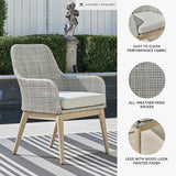 Signature Design by Ashley Seton Creek Cottage Nuvella Weather Resistant Fabric Outdoor Dining Arm Chair with Cushion - Photo 4
