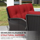 Joyside Wicker Patio Furniture Set, 6 Piece Outdoor Furniture Set with Thickened Cushions, High Back, Deep Seating - Photo 8