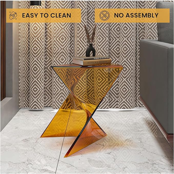 LeisureMod 15.75" Triangular Side Table, Stackable Plastic Accent End Table for Indoor & Outdoor Use - Photo 6
