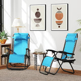 Yaheetech Zero Gravity Recliners Outdoor Adjustable Folding Reclining Lounge Chairs w/Pillows - Photo 7