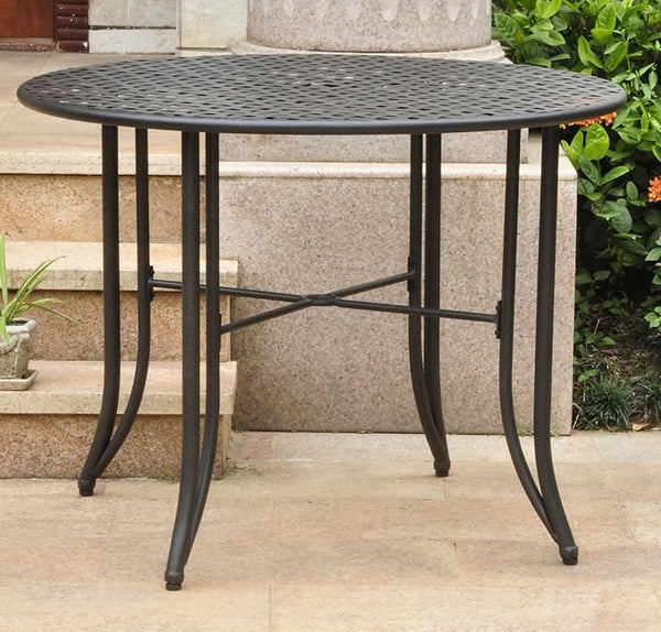 International Caravan 657100-OG-165262-O-852746 Iron Outdoor Patio Dining Table, Antique Black, 40"