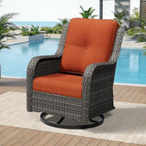 Outdoor Swivel Rocker Patio Chair - Outdoor Wicker Patio Furniture with Thickened Olefin Cushions - Photo 8